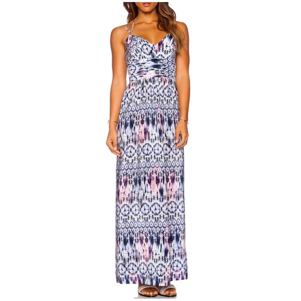 Amanda Uprichard Tie Dye Maxi Dress Halter Neck Strappy Boho Vacation S